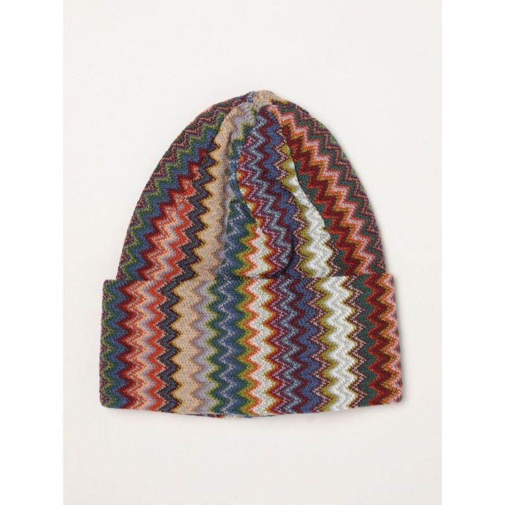 Missoni Men Multicolour Zig-Zag Pattern Wool Blend Beanie Hat Missoni